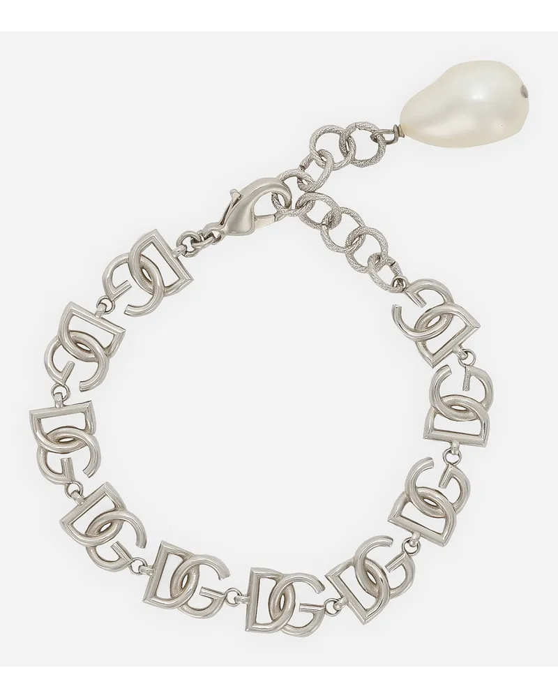 Dolce & Gabbana Bracciale A Catena Multi Logo Dg - Donna Bijoux Argento Metallo Argento
