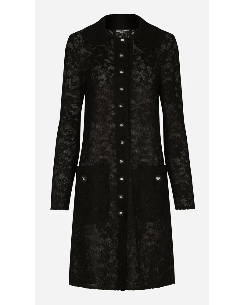 Dolce & Gabbana Lace-stitch Coat - Donna Giacche E Blazer Nero Pizzo Nero