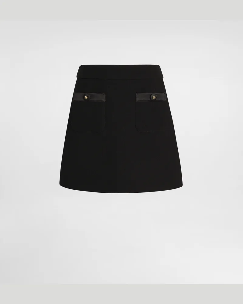 Dolce & Gabbana Minigonna Linea Ad A In Crêpe Di Lana - Donna Gonne Nero Nero