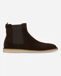 Dolce & Gabbana Stivaletto In Suede - Uomo Stivali Marrone Marrone