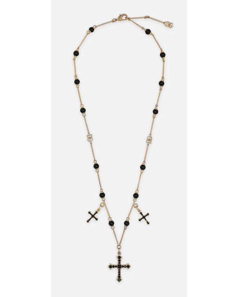 Dolce & Gabbana Collana Stile Rosario Con Croci - Donna Bijoux Oro Metallo Oro