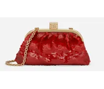 Dolce & Gabbana Clutch Maria In Paillette - Donna Borse Mini Micro E Pochette Rosso Rosso
