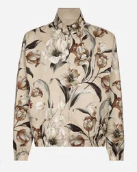 Dolce & Gabbana Giubbino Reversibile Collo Alto Con Stampa Fiori - Uomo Cappotti E Giubbotti Stampa Stampa