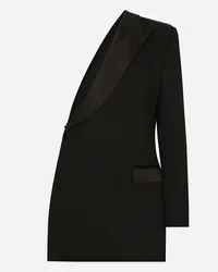 Dolce & Gabbana Giacca Monospalla In Gabardina Di Lana - Donna Giacche E Blazer Nero Nero