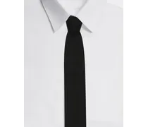 Dolce & Gabbana Cravatta Pala 6cm In Seta Con Ricamo Logo Dg - Uomo Cravatte E Pochette Nero Seta Nero