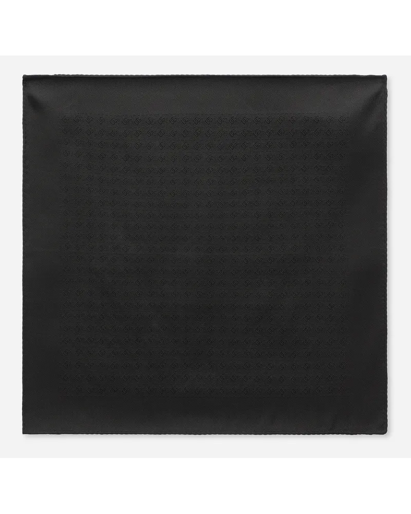 Dolce & Gabbana Pochette In Seta Jacquard Logo Dg - Uomo Cravatte E Pochette Nero Seta Nero