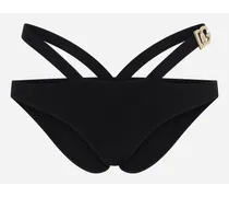 Bikini Bottoms With Lacing - Donna Beachwear Nero Jersey