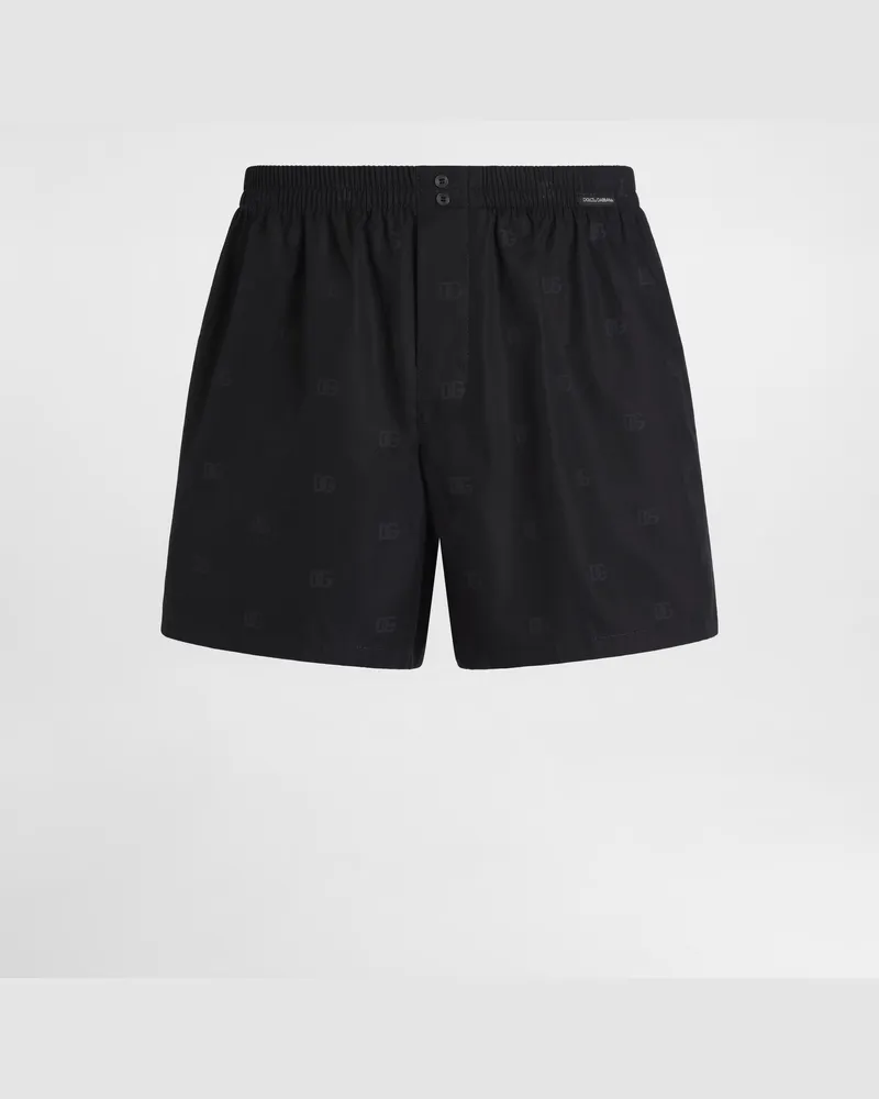 Dolce & Gabbana Shorts In Popeline Stampa Logo - Uomo Intimo E Loungewear Multicolore Multicolore