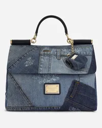 Dolce & Gabbana Borsa Sicily Soft Grande In Denim Patchwork - Donna Borse A Mano Denim Denim Denim