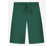 Bermuda Jogging In Cotone Con Placca Logata - Uomo Pantaloni E Shorts Verde Cotone