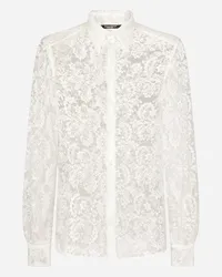 Dolce & Gabbana Camicia Martini In Pizzo - Uomo Camicie Bianco Pizzo Bianco