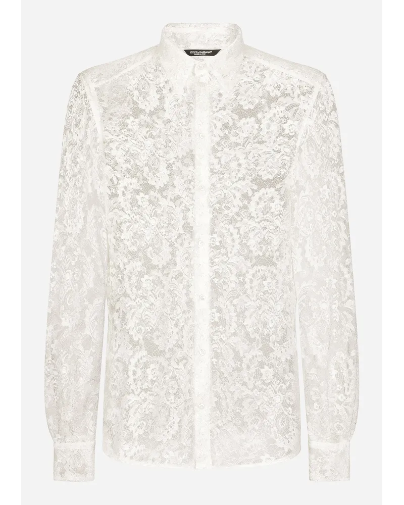 Dolce & Gabbana Camicia Martini In Pizzo - Uomo Camicie Bianco Pizzo Bianco
