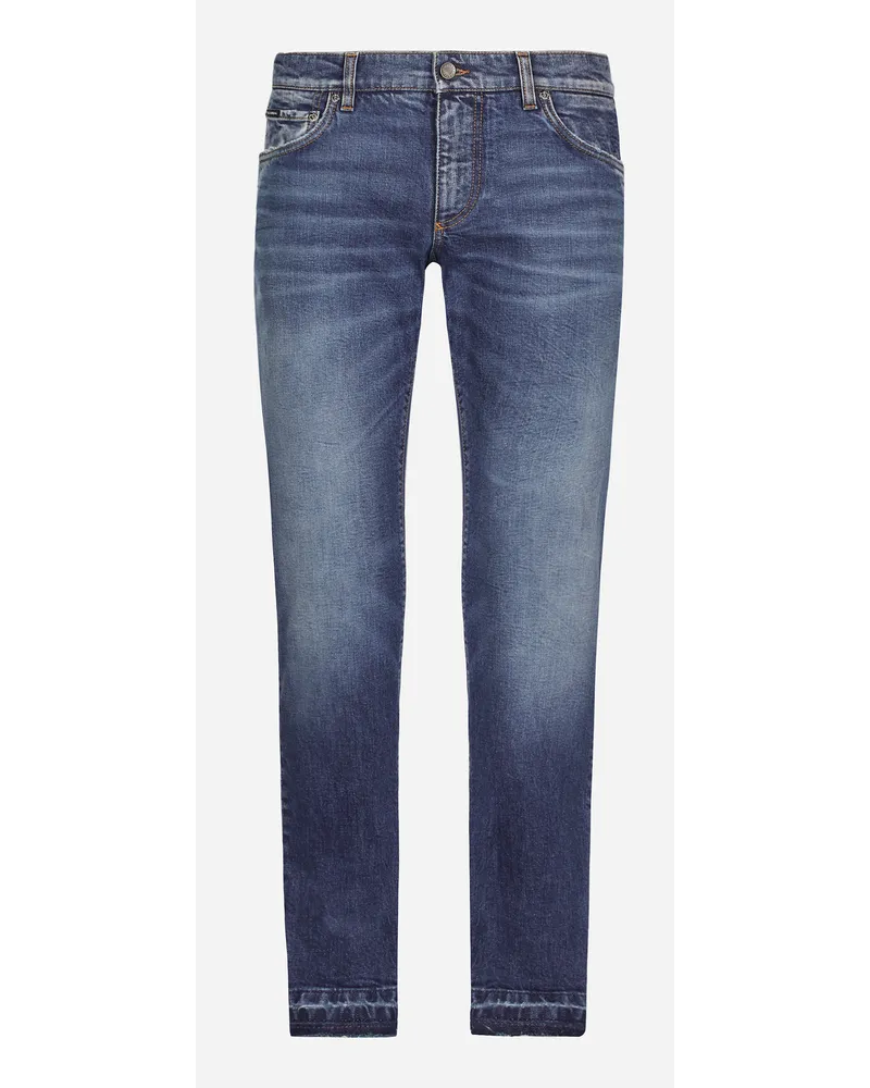 Dolce & Gabbana Jeans Slim Denim Stretch Lavato - Uomo Denim Multicolore Denim Variante