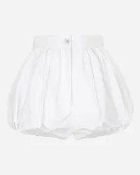 Dolce & Gabbana Shorts Culotte A Palloncino In Popeline Di Cotone - Donna Pantaloni E Shorts Bianco Bianco