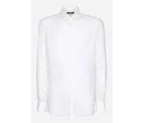 Camicia Martini In Lino Con Ricamo Dg - Uomo Camicie Bianco Lino