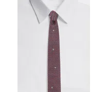 Cravatta In Twill Stampato - Uomo Cravatte E Pochette Fuchsia
