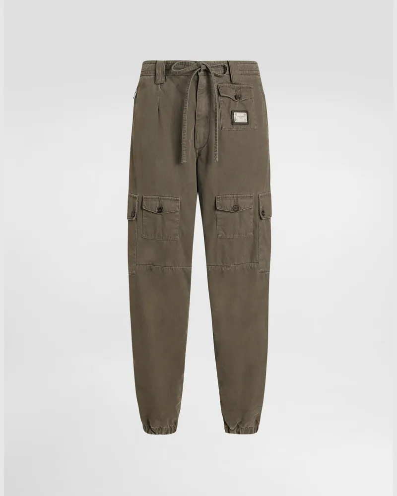 Dolce & Gabbana Pantaloni In Gabardina Resinata - Uomo Pantaloni E Shorts Verde Verde