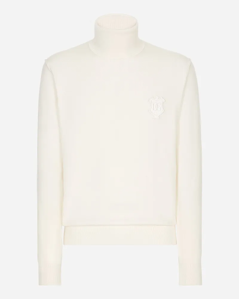 Dolce & Gabbana Maglia Collo Alto In Lana - Uomo Maglieria Beige Beige