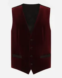 Dolce & Gabbana Gilet Monopetto In Velluto - Uomo Abiti E Giacche Viola Viola