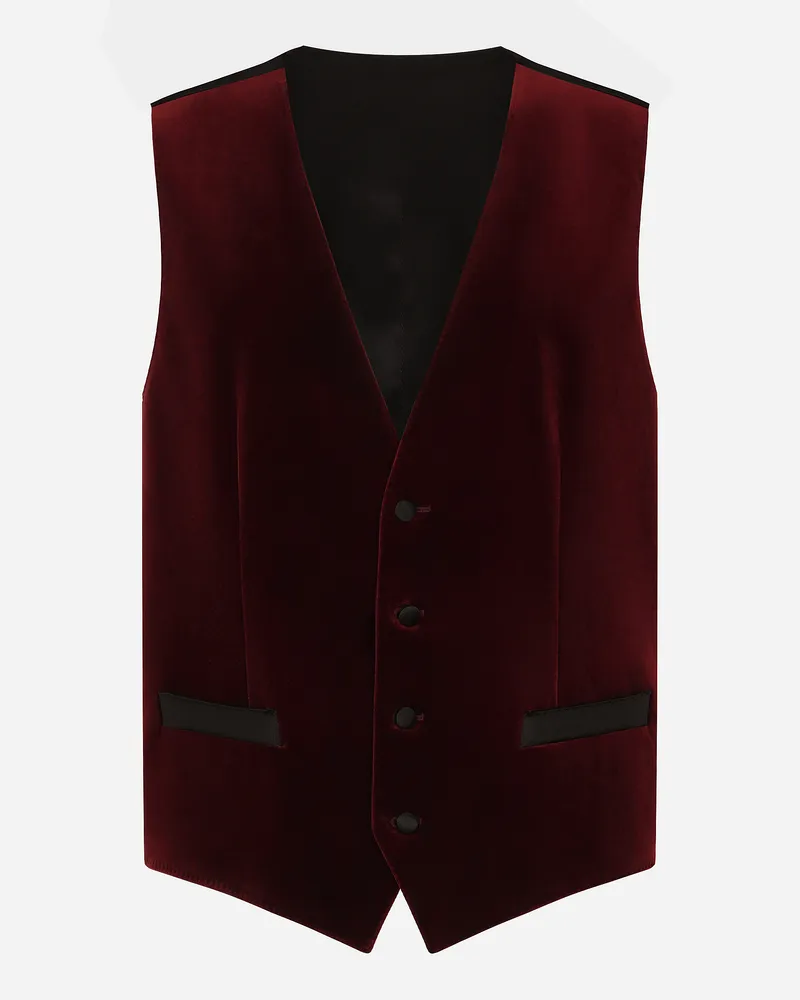 Dolce & Gabbana Gilet Monopetto In Velluto - Uomo Abiti E Giacche Viola Viola