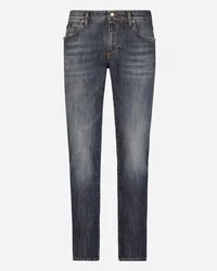 Dolce & Gabbana Jeans Slim Stretch Lavato Piccole Abrasioni - Uomo Denim Multicolore Denim Variante