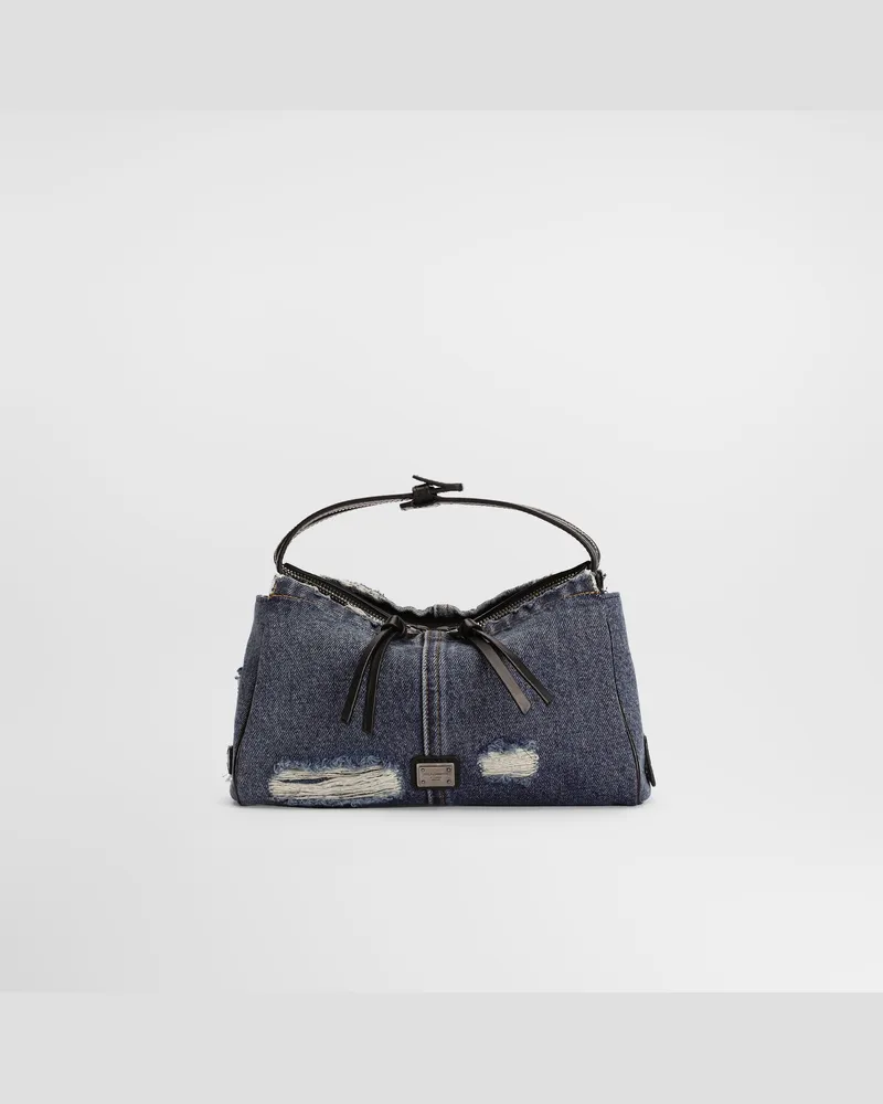 Dolce & Gabbana Borsa A Spalla Vittoria In Denim Patchwork - Uomo Borse A Tracolla Blu Blu