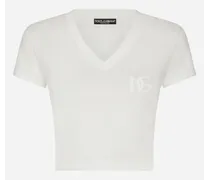 T-shirt Manica Corta Con Logo Dg - Donna T-shirts E Felpe Bianco Cotone