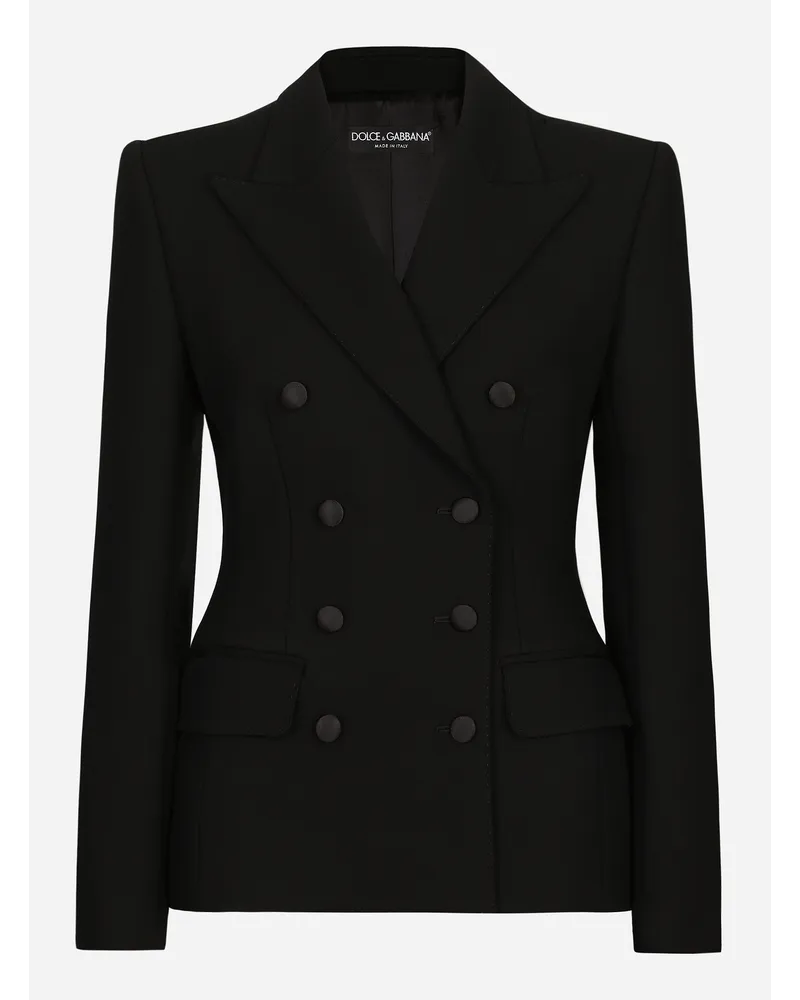 Dolce & Gabbana Giacca Dolce Doppiopetto In Lana Con Imbottitura Ai Fianchi - Donna Giacche E Blazer Nero Lana Nero
