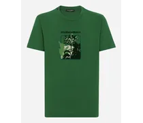 T-shirt Manica Corta In Cotone Stampa Banano - Uomo T-shirts E Polo Verde