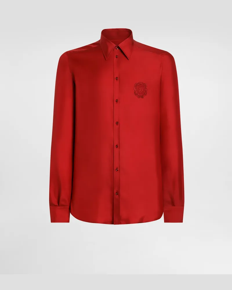 Dolce & Gabbana Camicia Martini In Twill Di Seta - Uomo Camicie Rosso Rosso