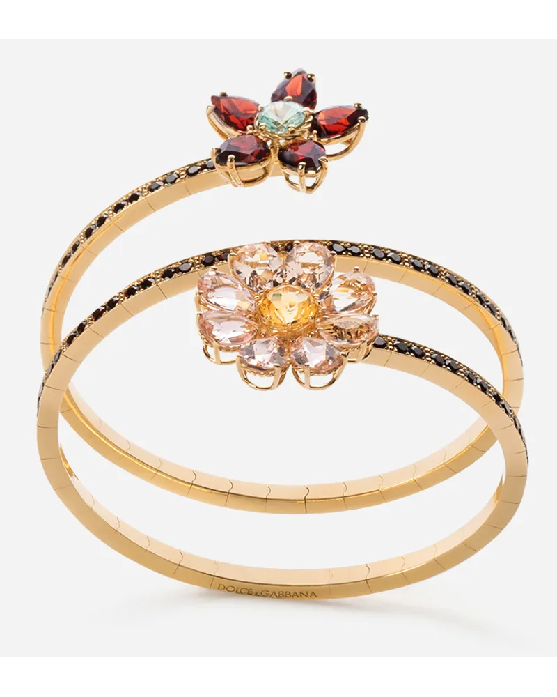 Dolce & Gabbana Bracciale Spring Oro Giallo 18 Carati, Granati Rodolite, Morganiti, Zircone Blu E Citrino - Donna Bracciali Oro Oro