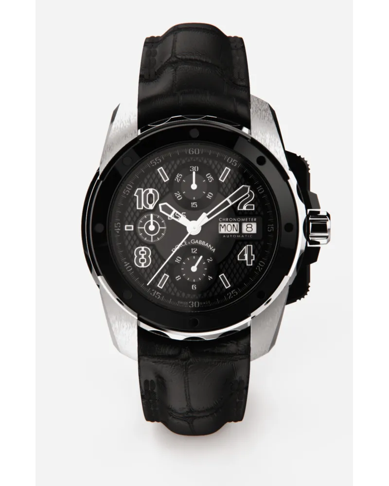 Dolce & Gabbana Ds5 Watch In White Gold And Steel With Pvd Coating - Uomo Orologi Nero Nero