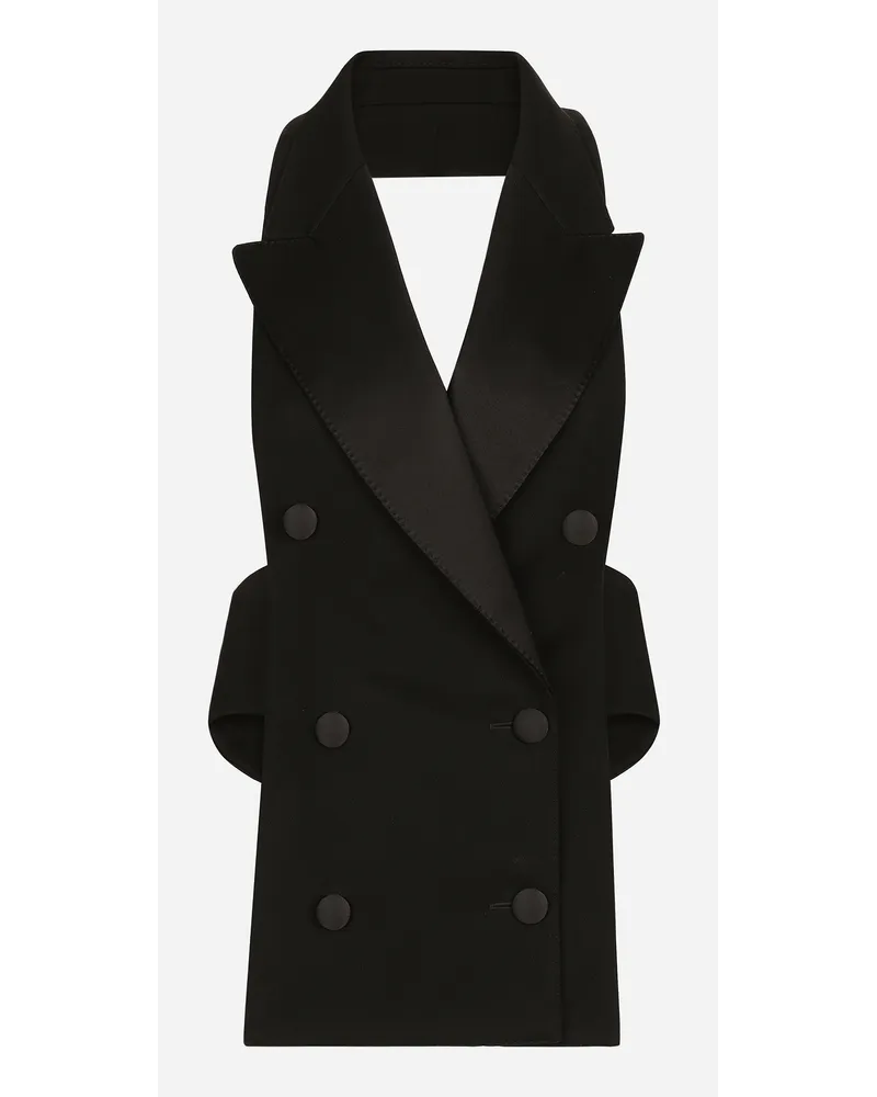 Dolce & Gabbana Gilet Doppiopetto In Gabardina Di Lana - Donna Giacche E Blazer Nero Nero