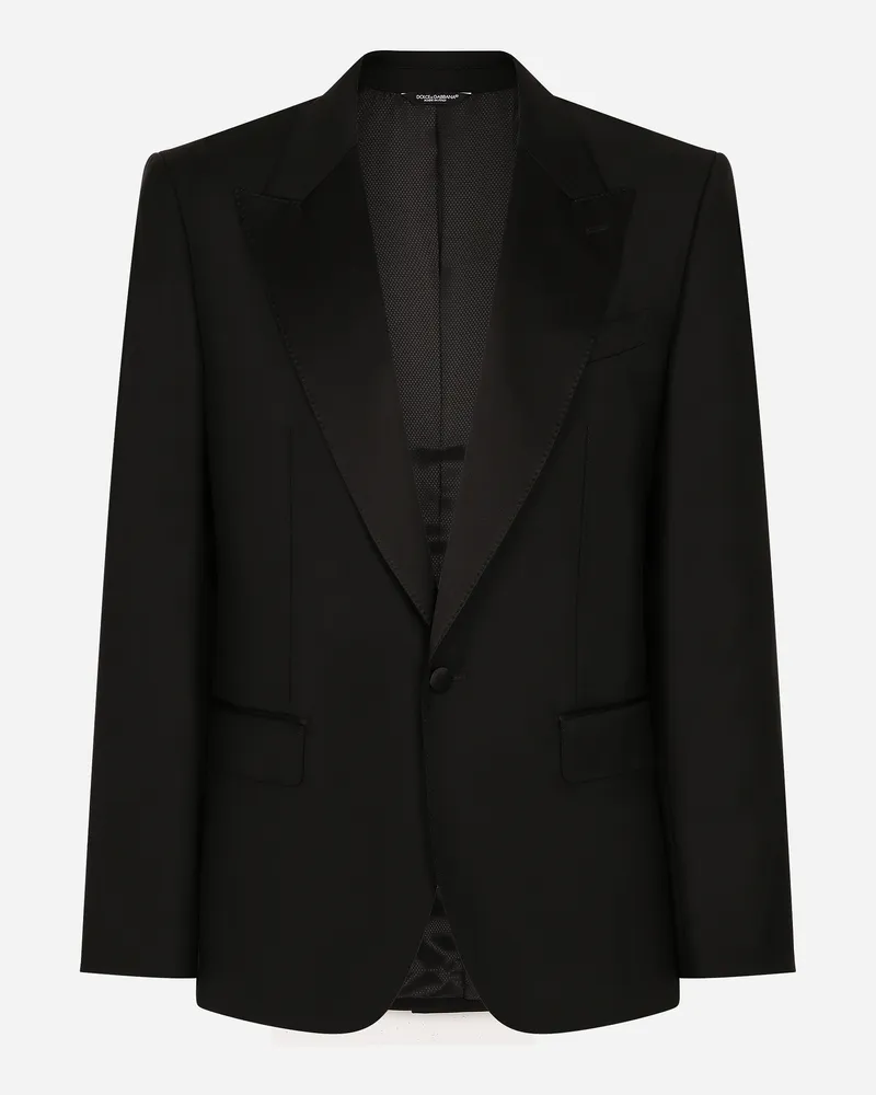 Dolce & Gabbana Giacca Taormina Monopetto In Flanella - Uomo Abiti E Giacche Nero Nero