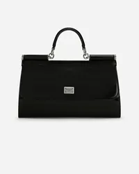 Dolce & Gabbana Borsa Sicily In Pelle Di Vitello Lucida - Donna Borse A Mano Nero Pelle Nero