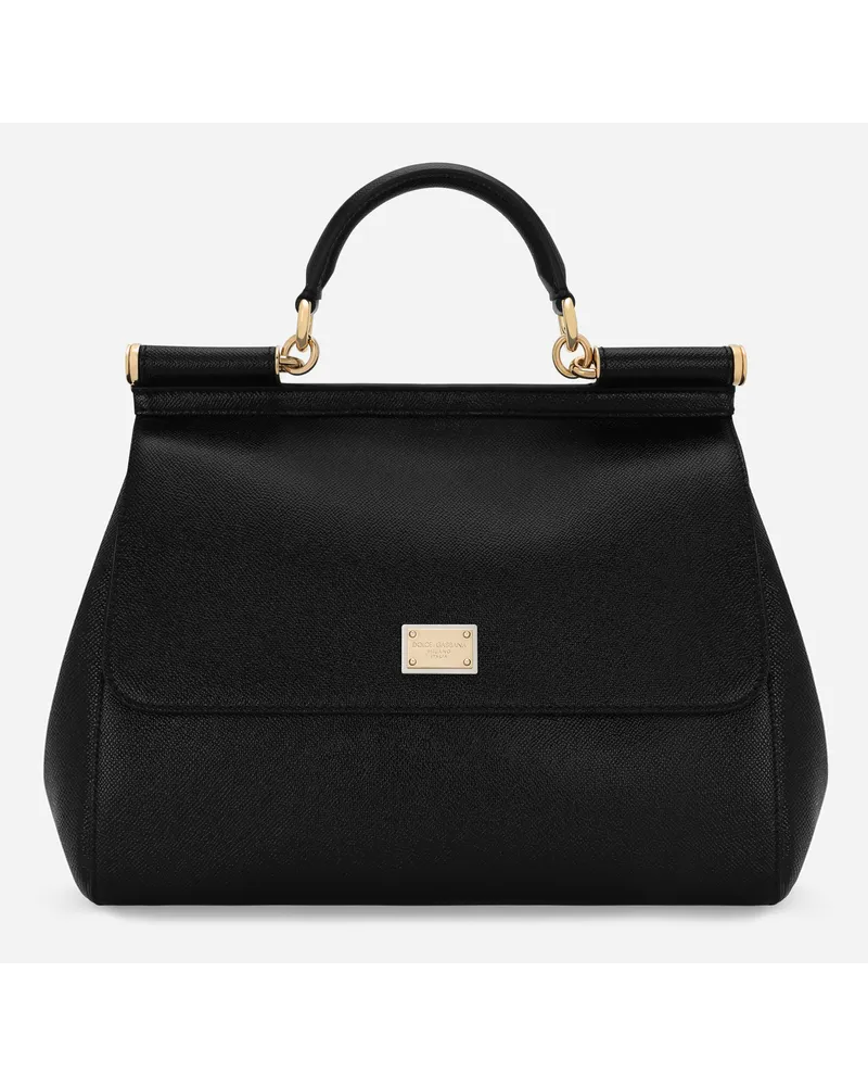 Dolce & Gabbana Borsa A Mano Sicily Maxi - Donna Borse A Mano Nero Pelle Nero