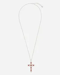 Dolce & Gabbana Pendente Tradition In Oro Rosa E Bianco 18kt Con Rubini Diamanti - Uomo Collane Rosso Rosso