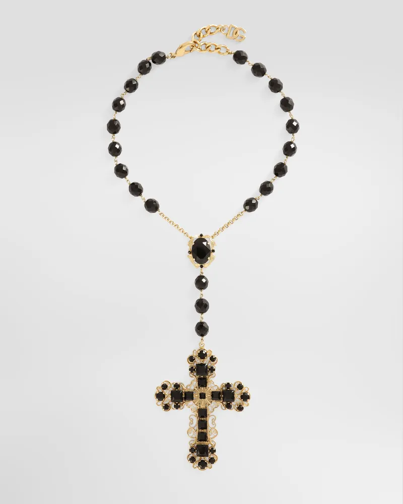 Dolce & Gabbana Collana Rosario Corta - Donna Bijoux Multicolore Metallo Nero