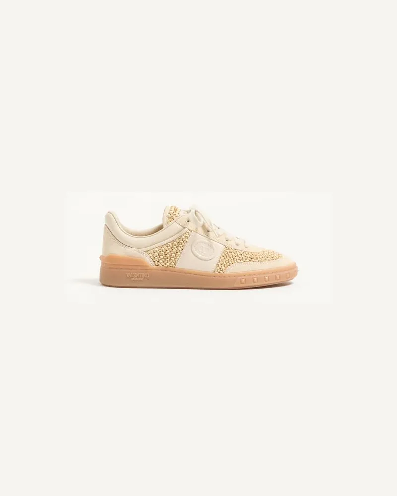 Valentino Garavani Sneaker Upvillage In Tessuto Rafia Intrecciata Donna BEIGE/BURRO Beige