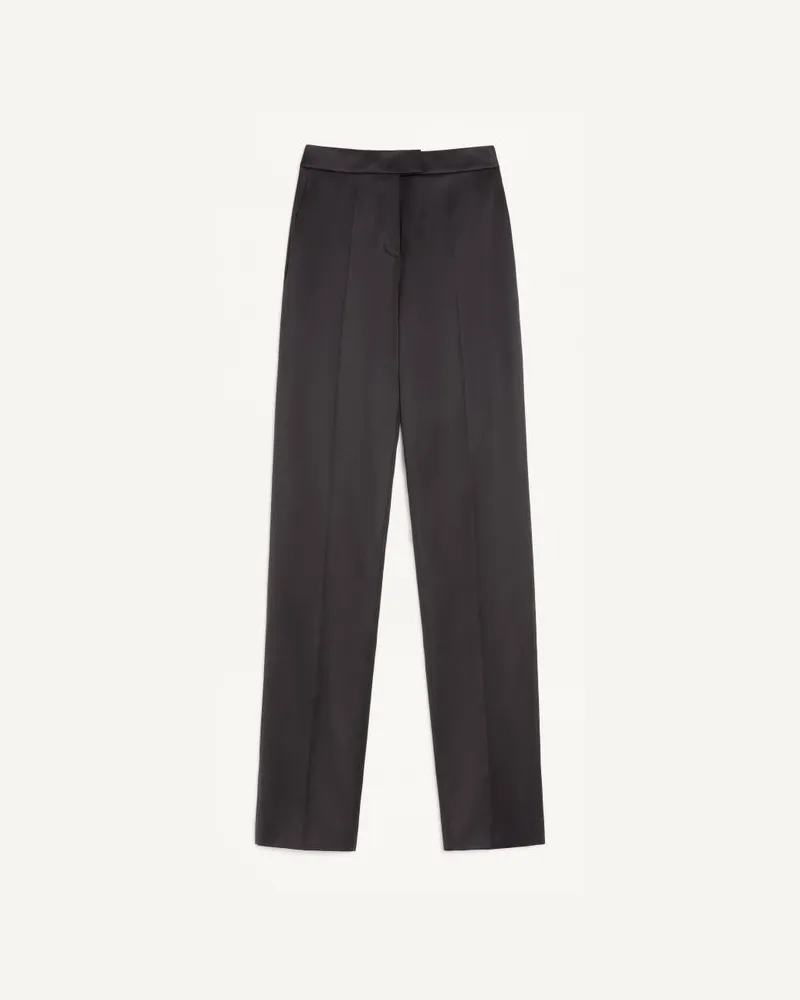Valentino Garavani Pantaloni In Doppia Duchesse Stretch Donna NERO Nero
