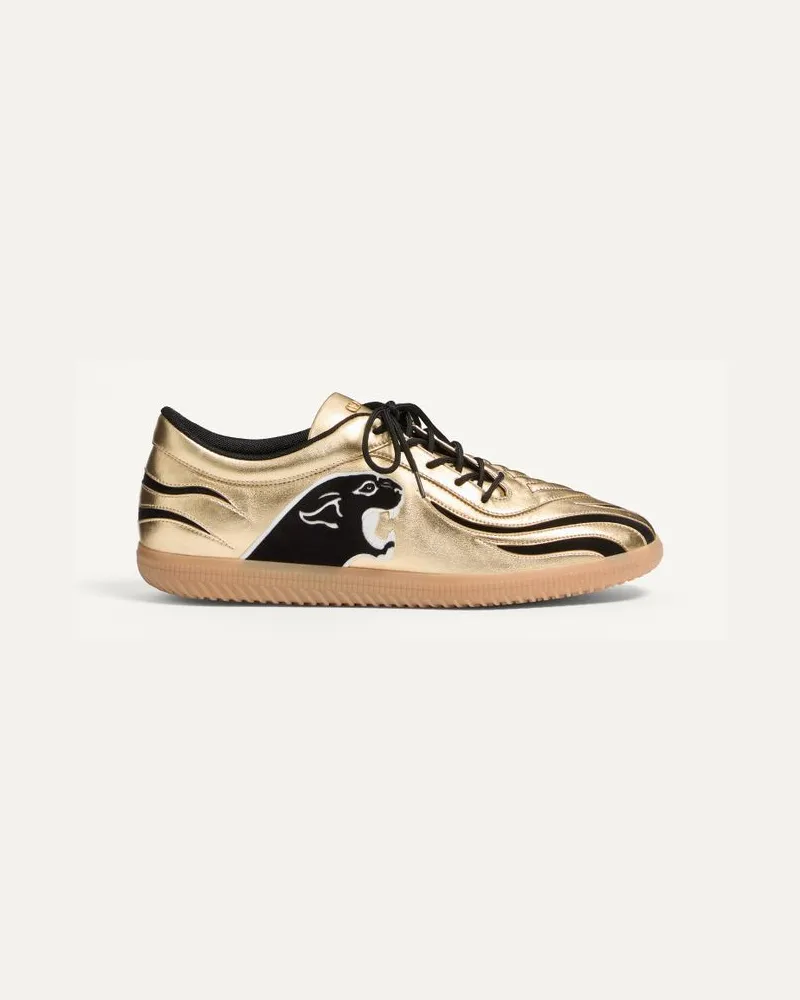Valentino Garavani Sneaker Kicky In Nappa Laminata Uomo ANTIQUE BRASS Antique