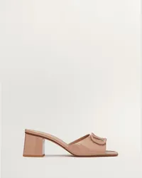 Valentino Garavani SANDALO SLIDE VLOGO SIGNATURE IN VERNICE 60MM Donna ROSE CANNELLE Rose