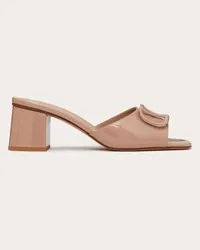 Valentino Garavani SANDALO SLIDE VLOGO SIGNATURE IN VERNICE 60MM Donna ROSE CANNELLE Rose