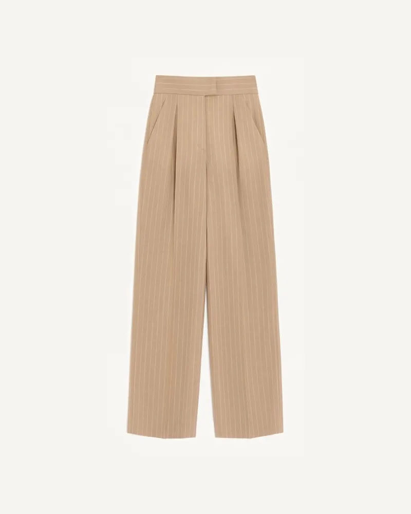 Valentino Garavani Pantaloni In Faded Pinstripe Donna BEIGE/AVORIO Beige