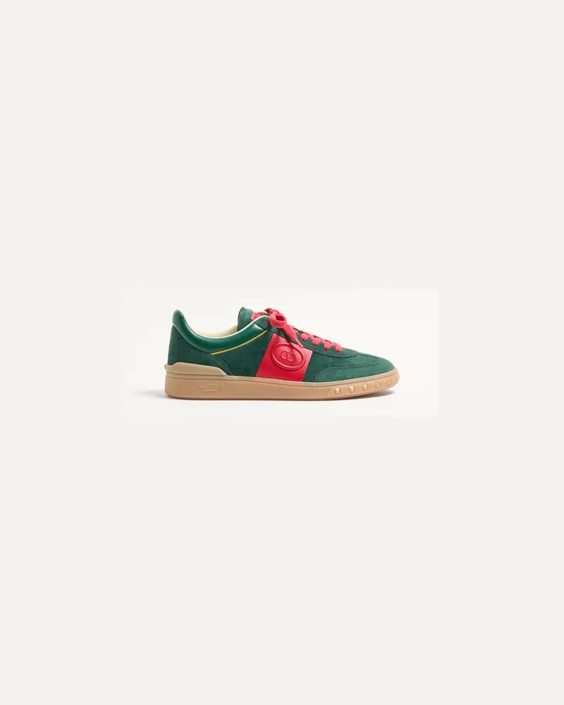 Valentino Garavani Sneaker Low Top Upvillage In Crosta E Vitello Nappato Uomo VERDE/ROSSO 41.5 