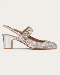 Valentino Garavani DÉCOLLETÉ SLINGBACK MARY-JANE VLOGO LOCKER CON CRISTALLI 60MM Donna CRYSTAL/SILVER Crystal