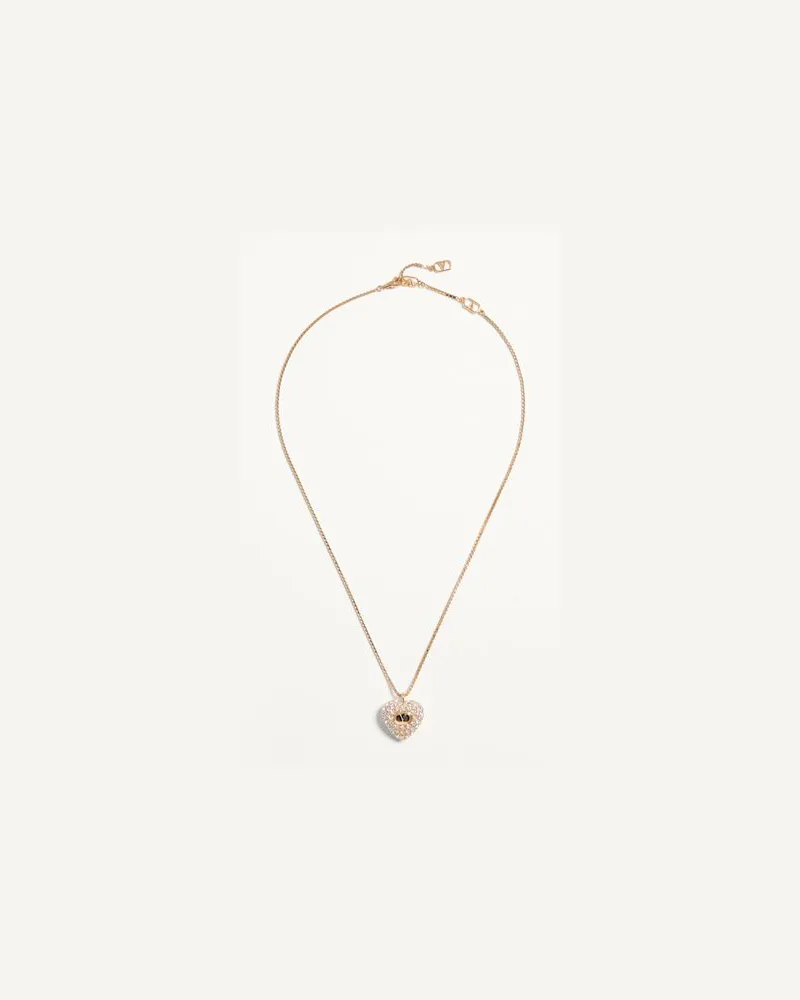Valentino Garavani Collana Coeur Royal In Metallo, Smalto E Cristalli Swarovski® Donna ORO/CRYSTAL UNI 