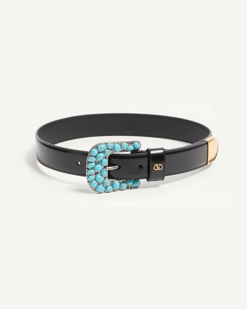 Valentino Garavani Cintura VLogo Signature In Vitello Spazzolato 30 Mm Donna NERO Nero