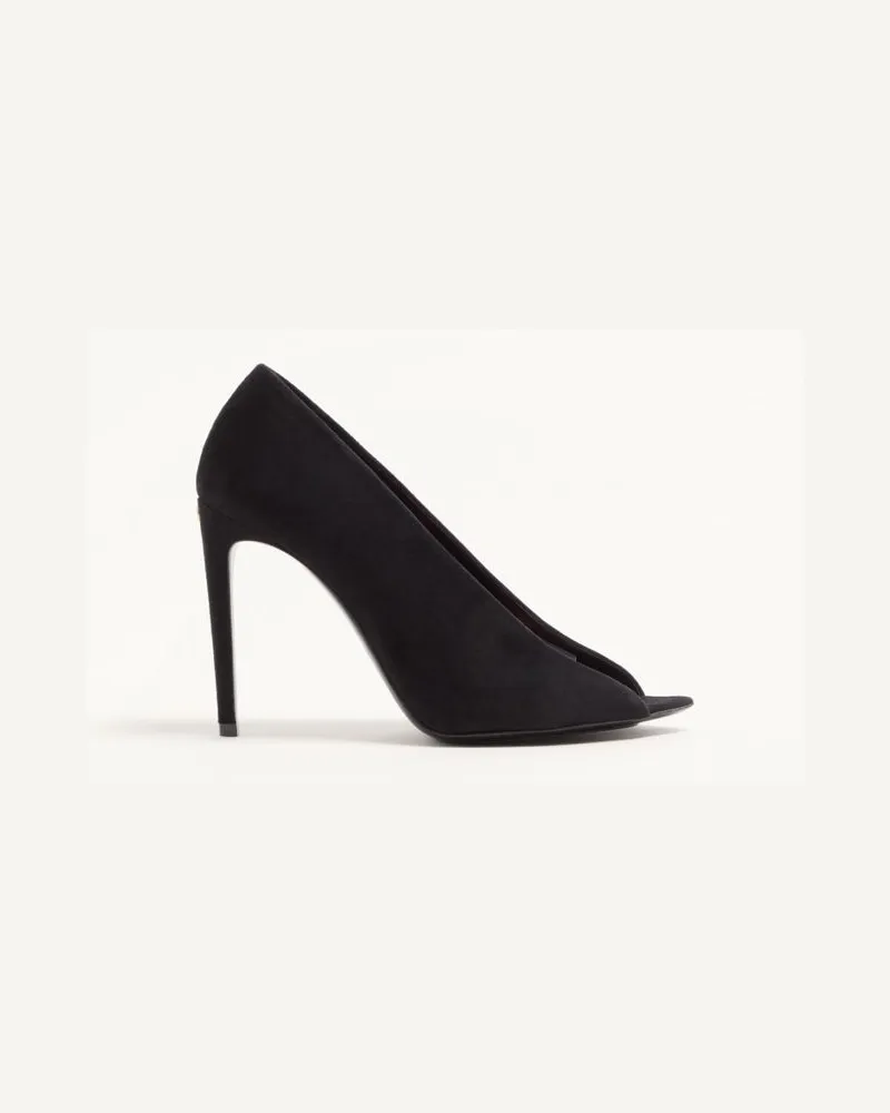 Valentino Garavani Décolleté Open Toe Révélé In Camoscio 105Mm Donna NERO Nero