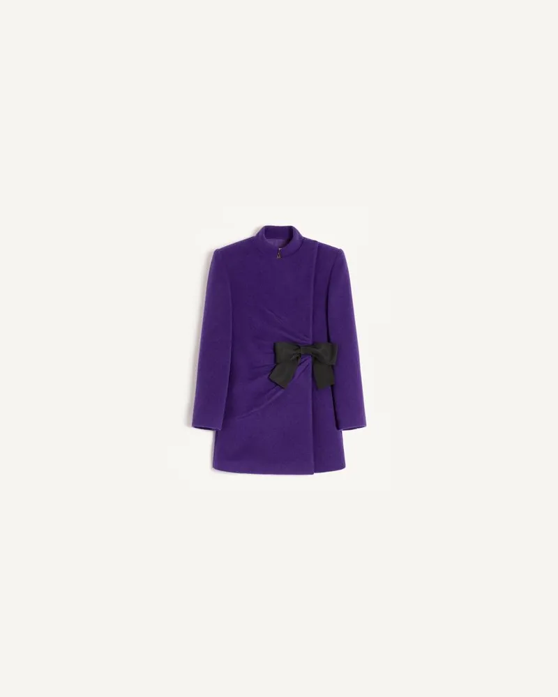 Valentino Garavani Caban In Velour Donna VIOLA/NERO 46 